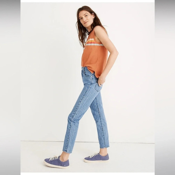 Madewell The Tall Perfect Vintage Jean: Pinstripe Edition Size 25T Style L4625 - Picture 8 of 8